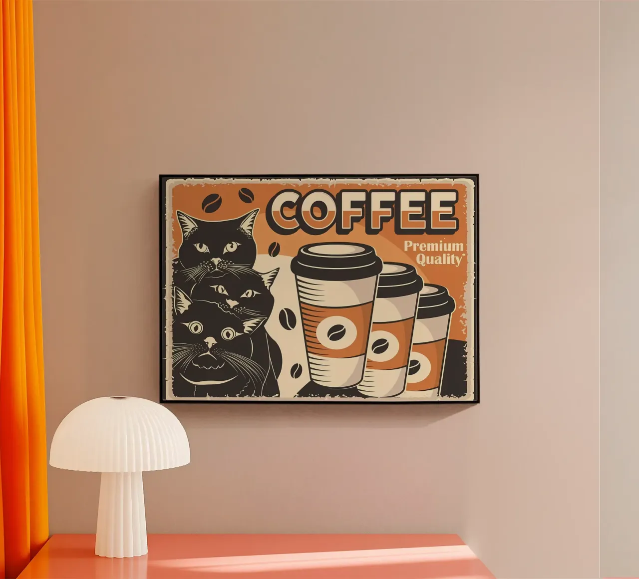 Coffee and Cats acrylic glass by Monique A Hooper