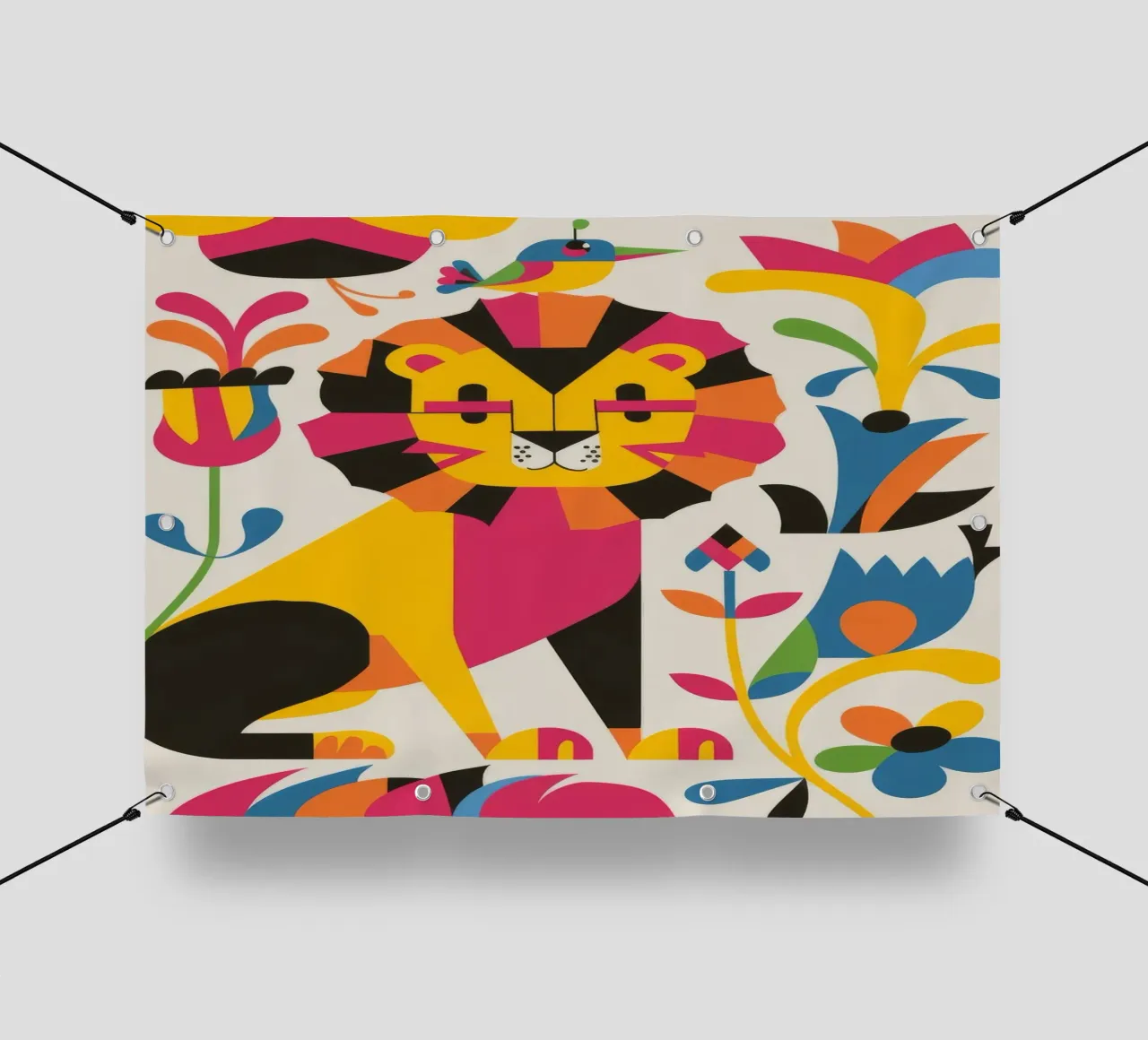 Gatto e fiori telo in pvc da Seren Liodra