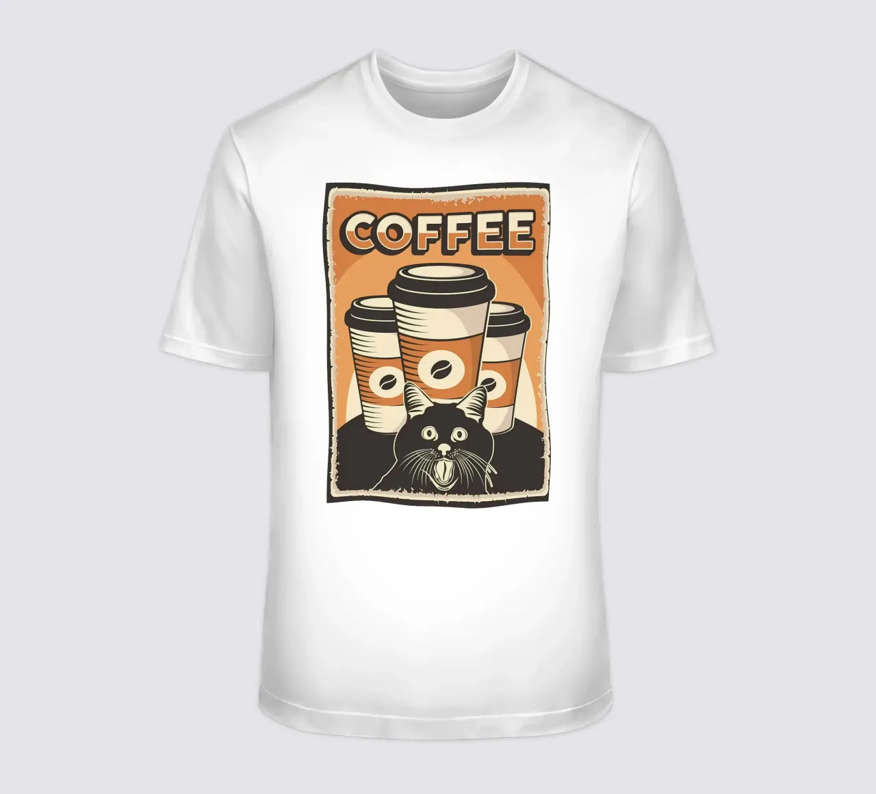 Caffè e Meme Cat t-shirt da Monique A Hooper