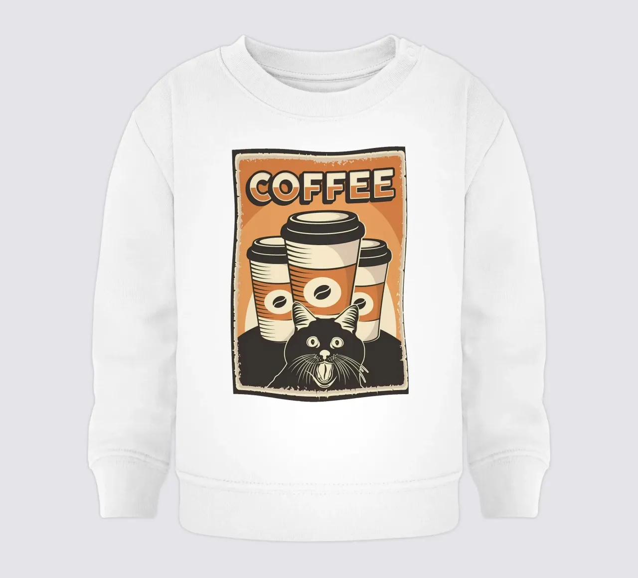 Caffè e Meme Cat felpa neonato da Monique A Hooper