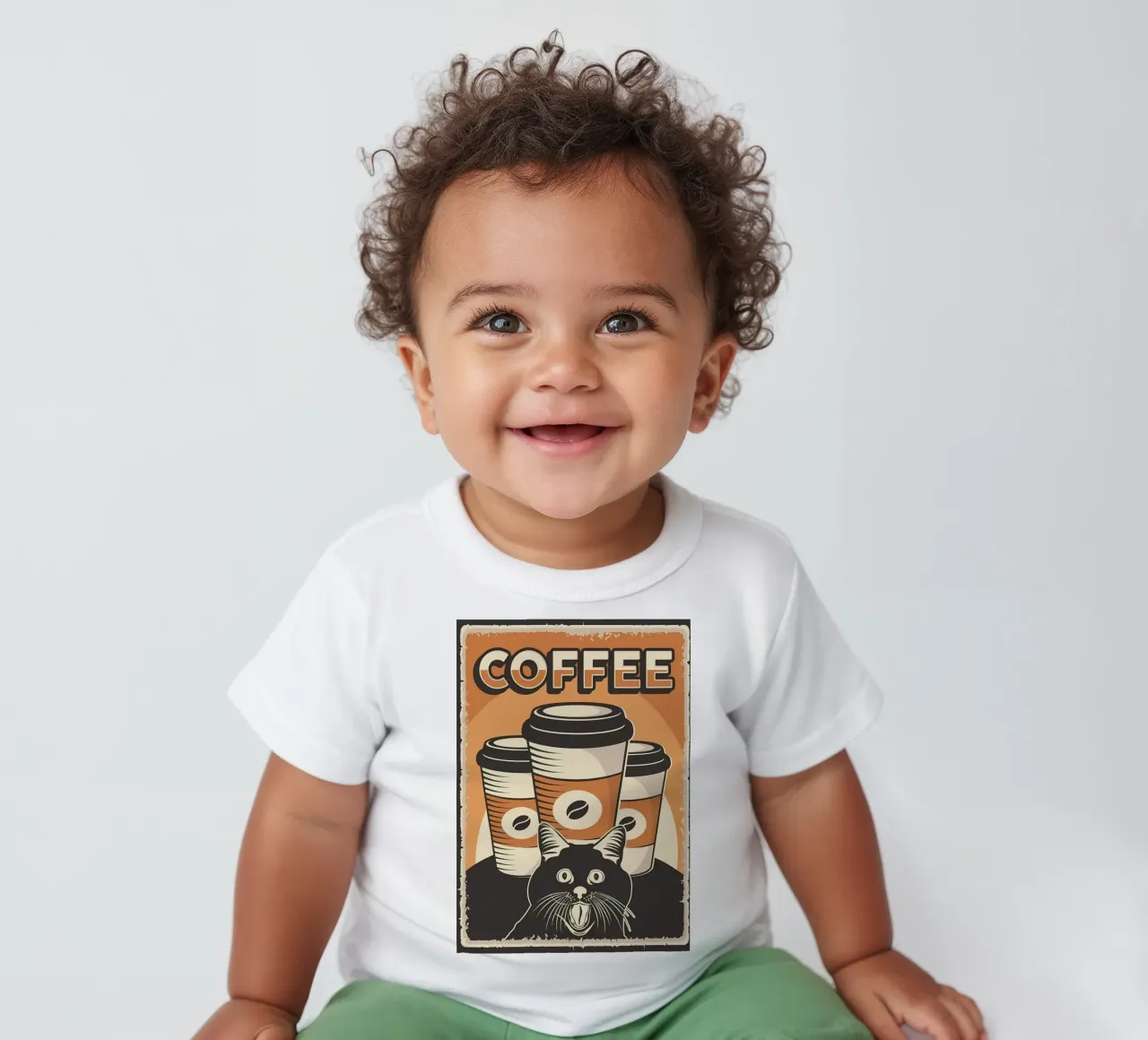 Caffè e Meme Cat maglietta neonato da Monique A Hooper
