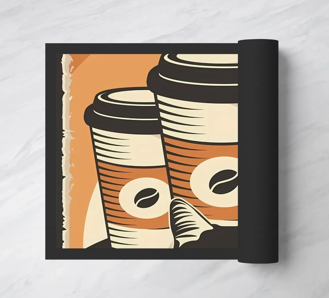 Coffee and Meme Cat doormat by Monique A Hooper