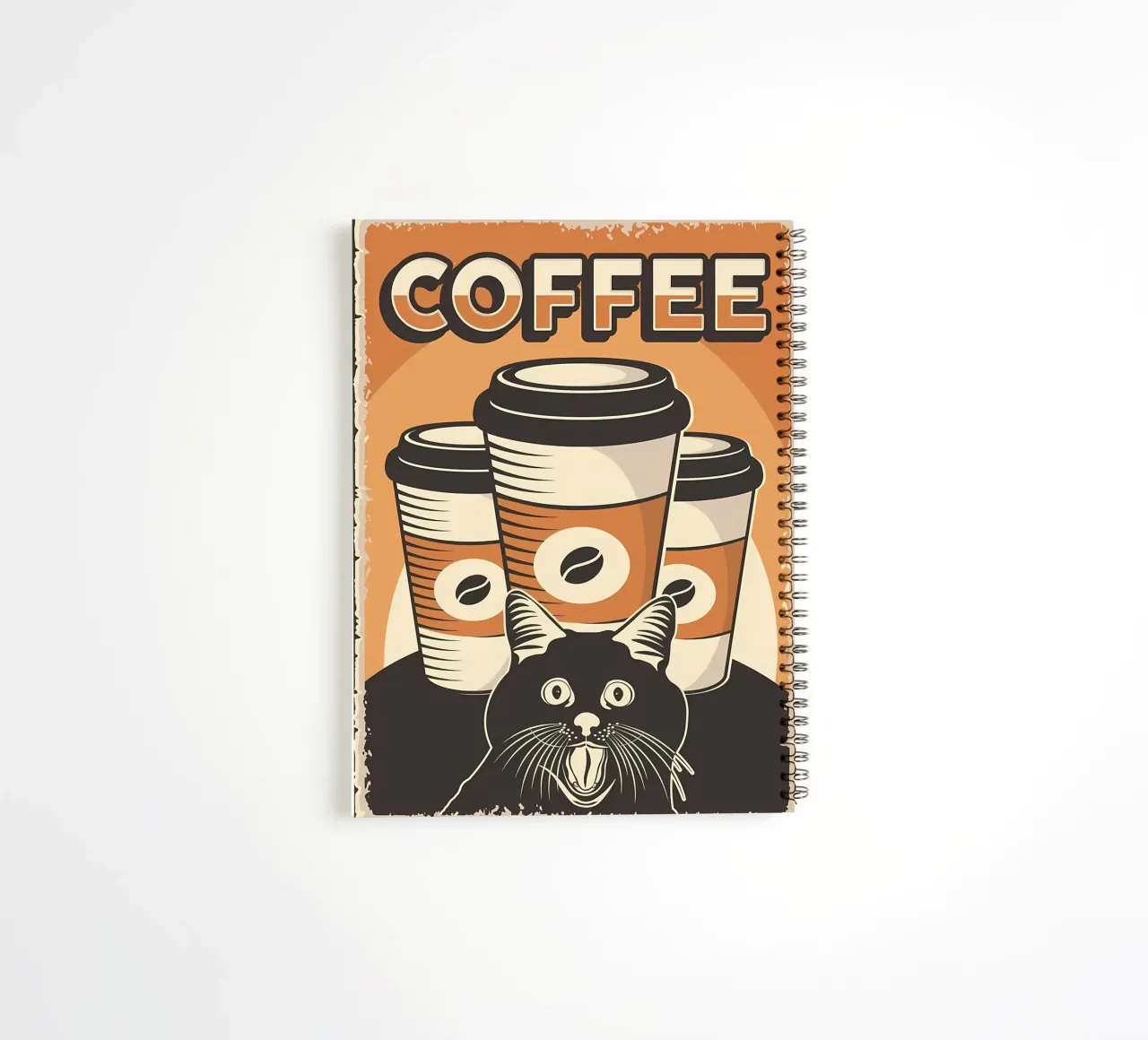 Coffee and Meme Cat spiral notebook by Monique A Hooper