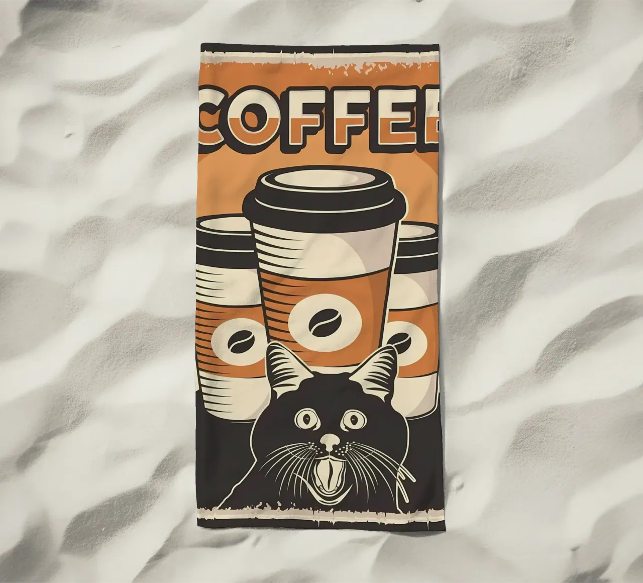 Caffè e Meme Cat telo mare da Monique A Hooper