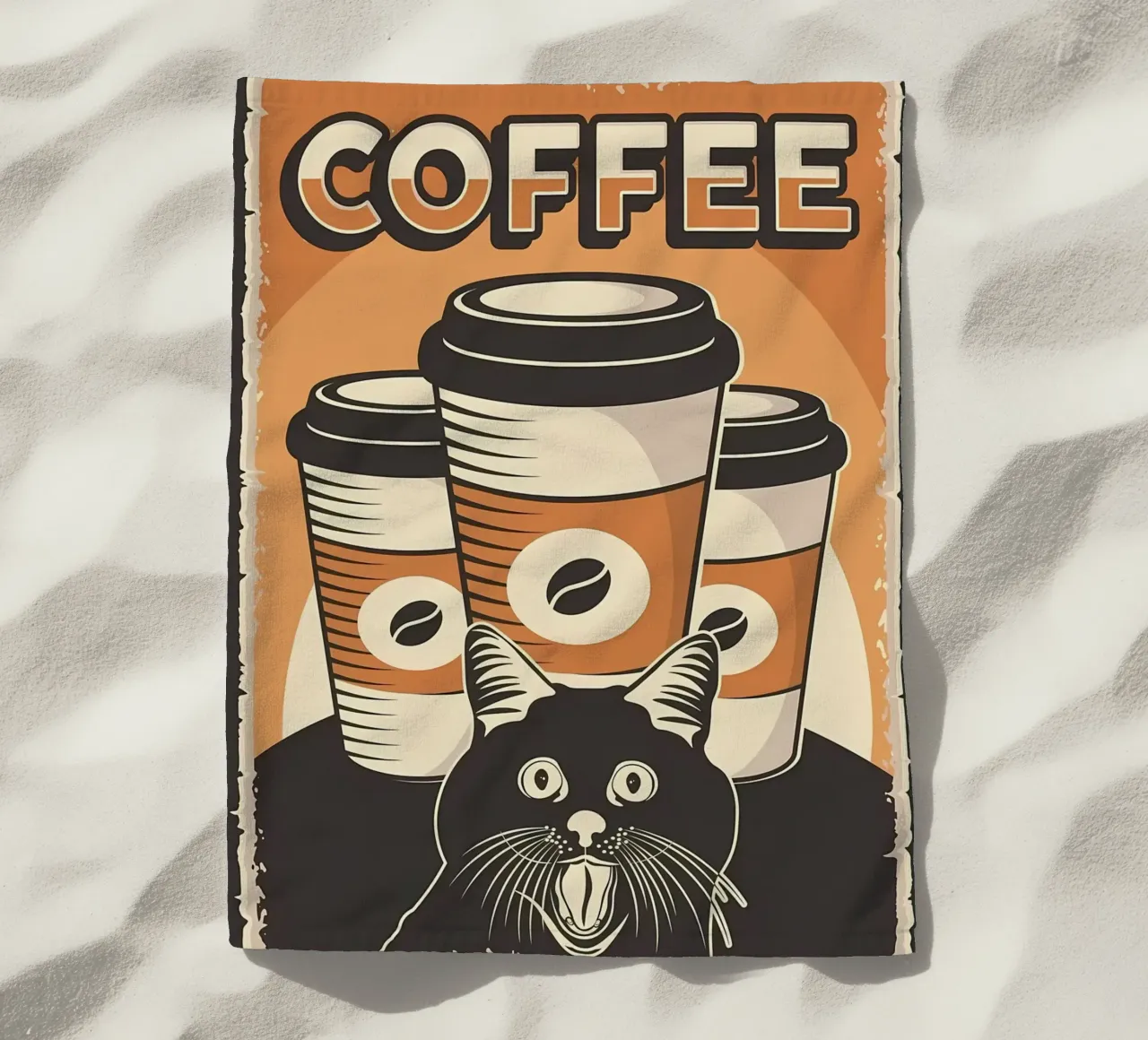 Caffè e Meme Cat telo mare da Monique A Hooper