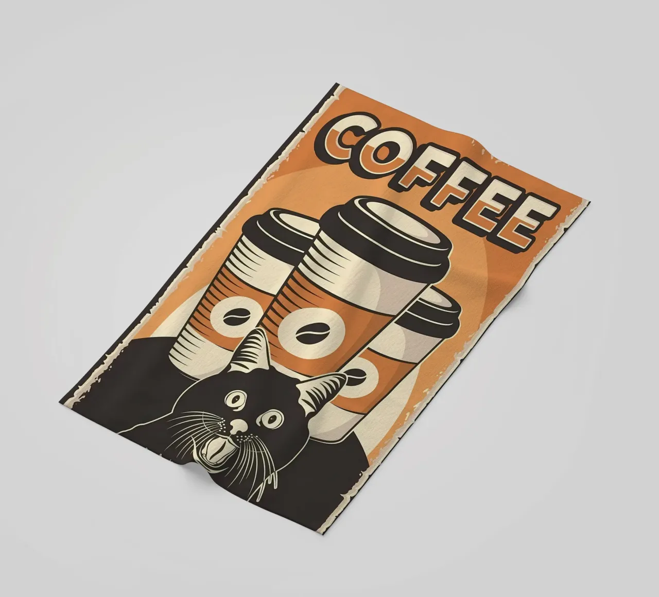 Caffè e Meme Cat telo mare da Monique A Hooper