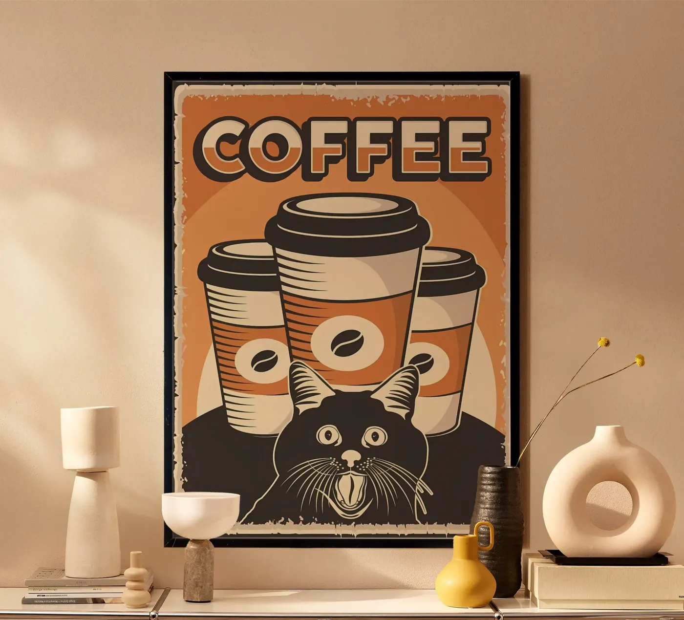 Coffee and Meme Cat poster da Monique A Hooper