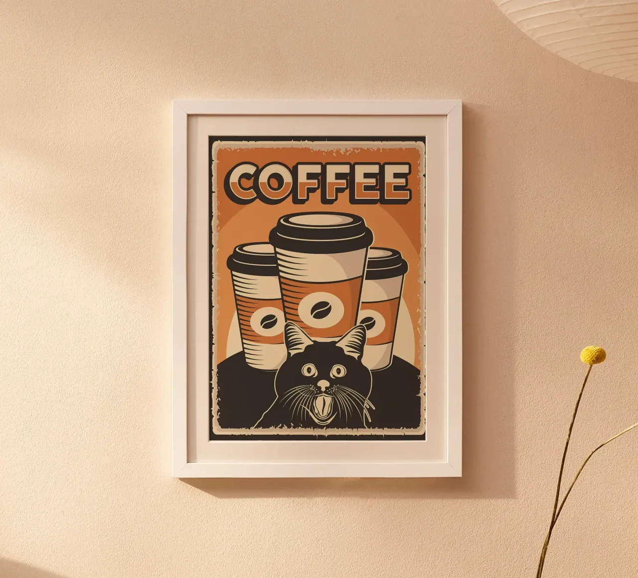 Caffè e Meme Cat poster da Monique A Hooper