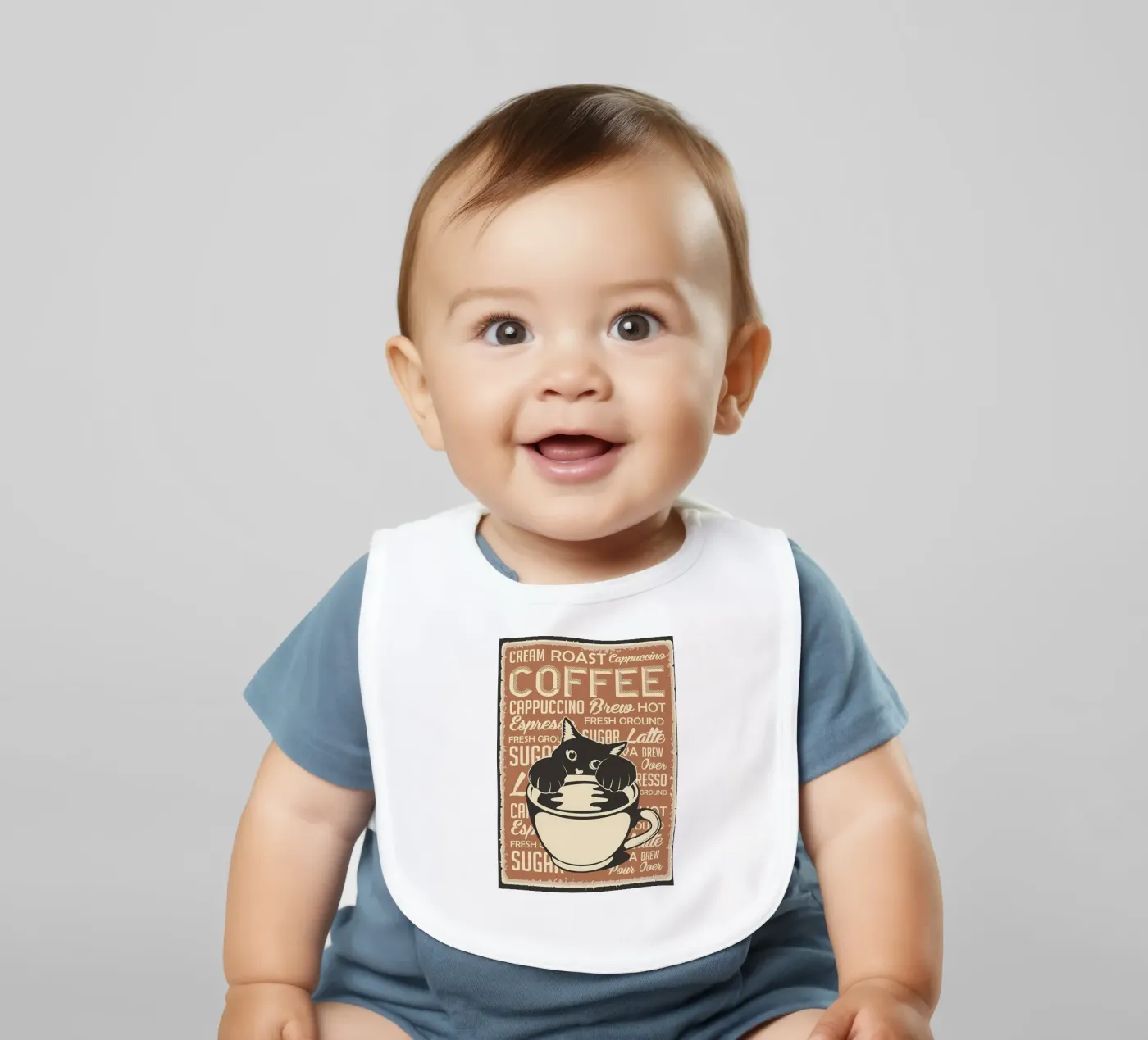 Cat and Coffee 4 bavaglino da Monique A Hooper