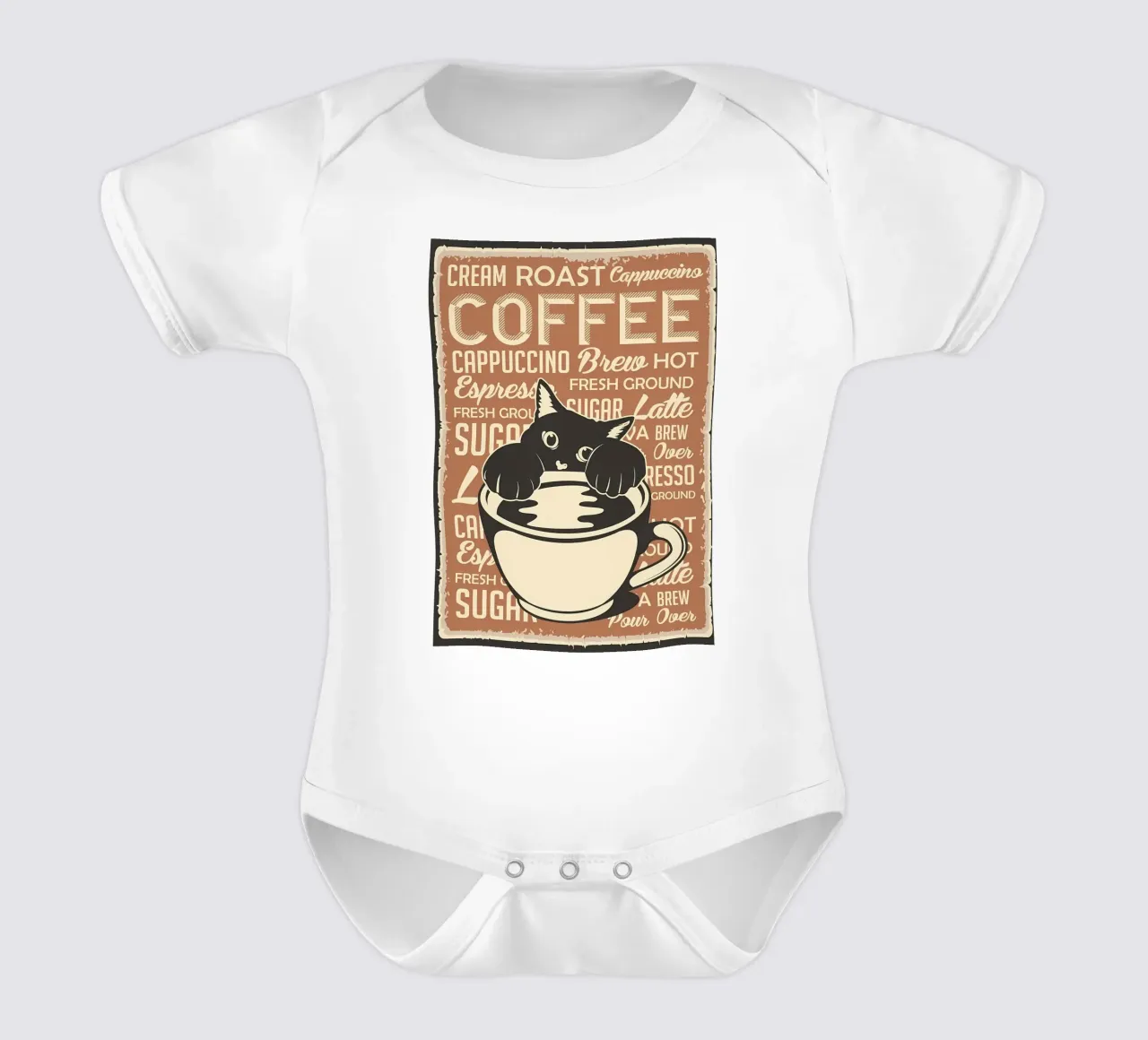 Gatto e caffè 4 body neonato maniche corte da Monique A Hooper