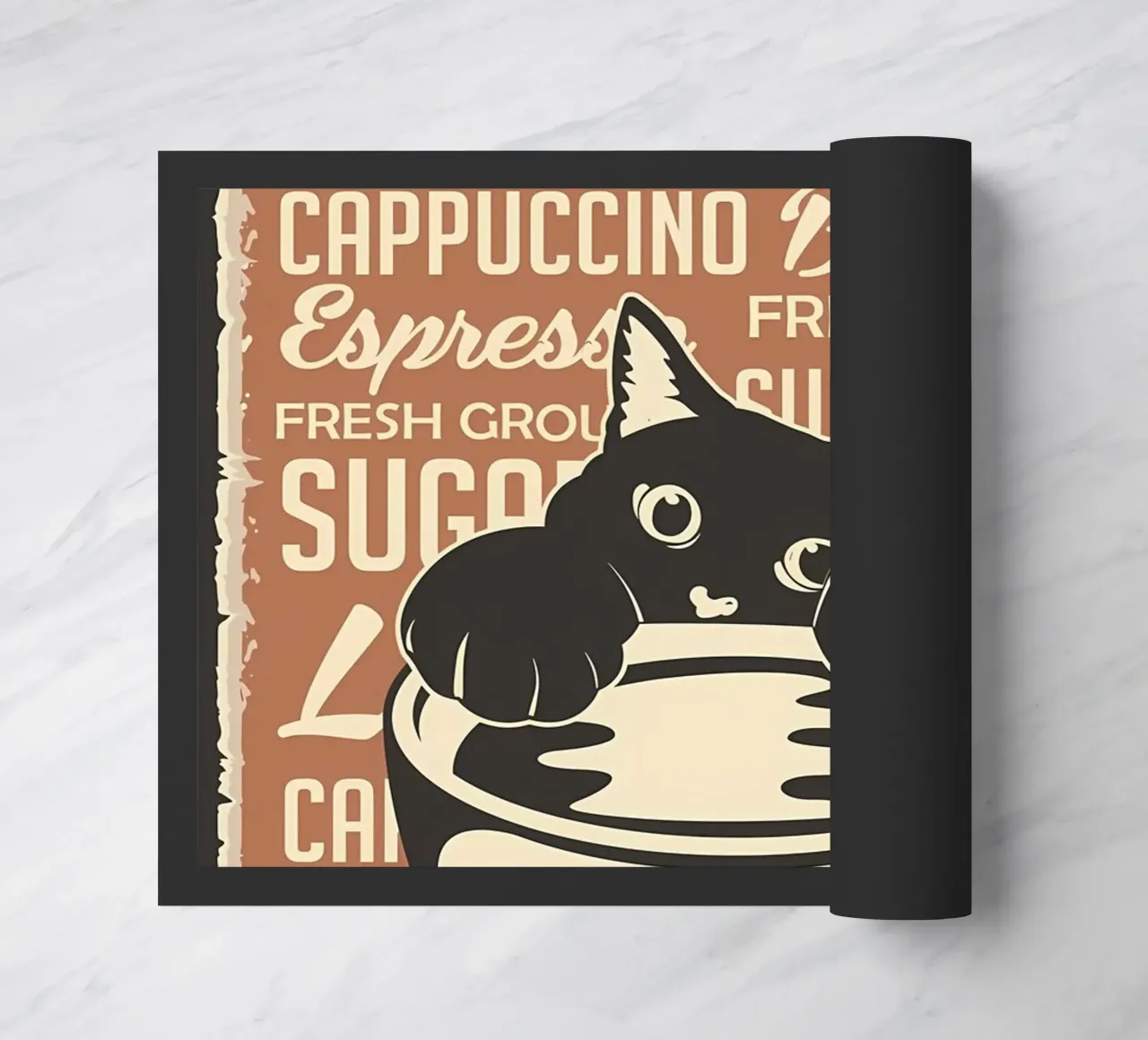 Gatto e caffè 4 zerbino da Monique A Hooper