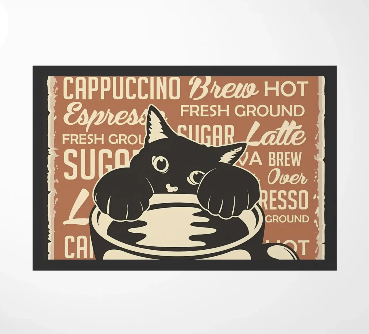 Gatto e caffè 4 zerbino da Monique A Hooper