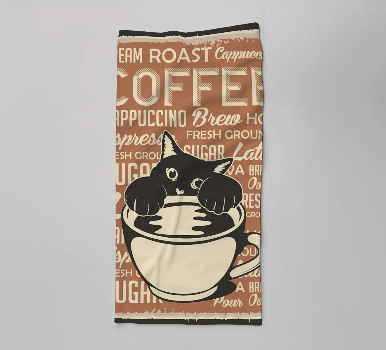 Gatto e caffè 4 asciugamano da bagno da Monique A Hooper