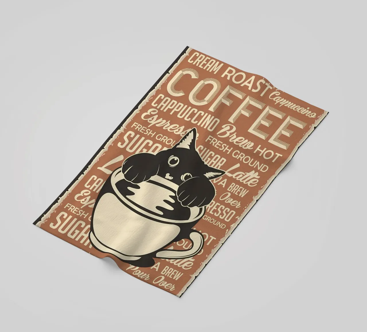 Gatto e caffè 4 telo mare da Monique A Hooper