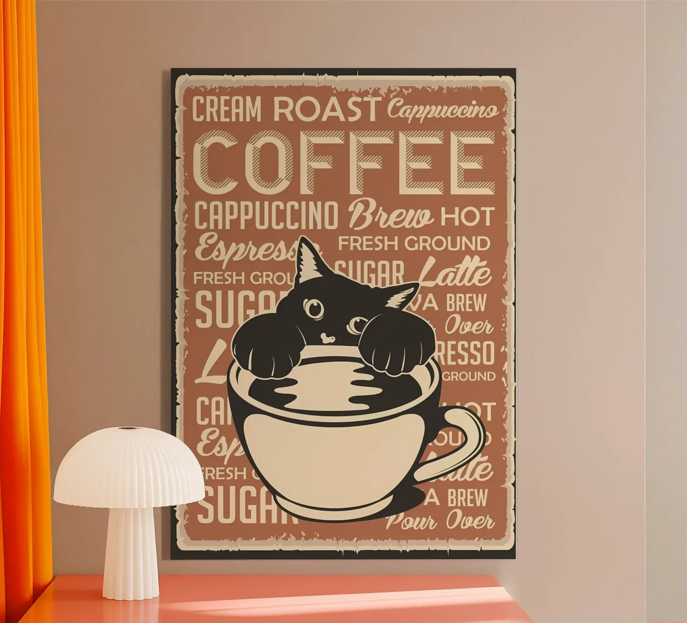 Cat and Coffee 4 Acryl-Glas von Monique A Hooper