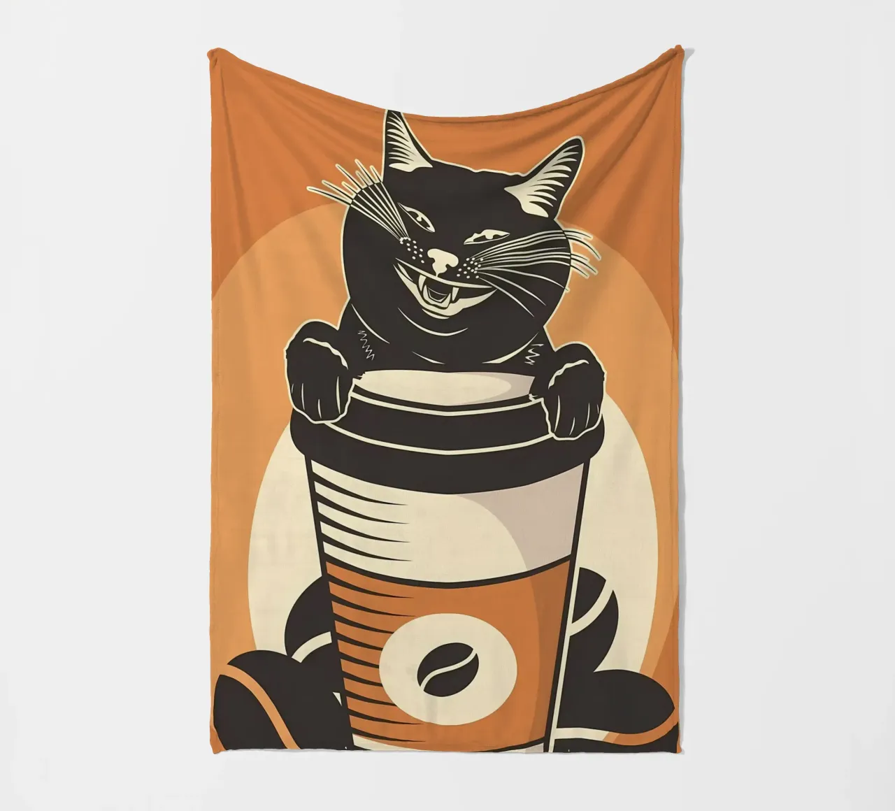 Katze und Kaffee 5 Fleecedecke von Monique A Hooper