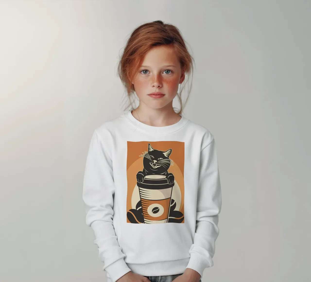 Gatto e caffè 5 felpa bambino da Monique A Hooper