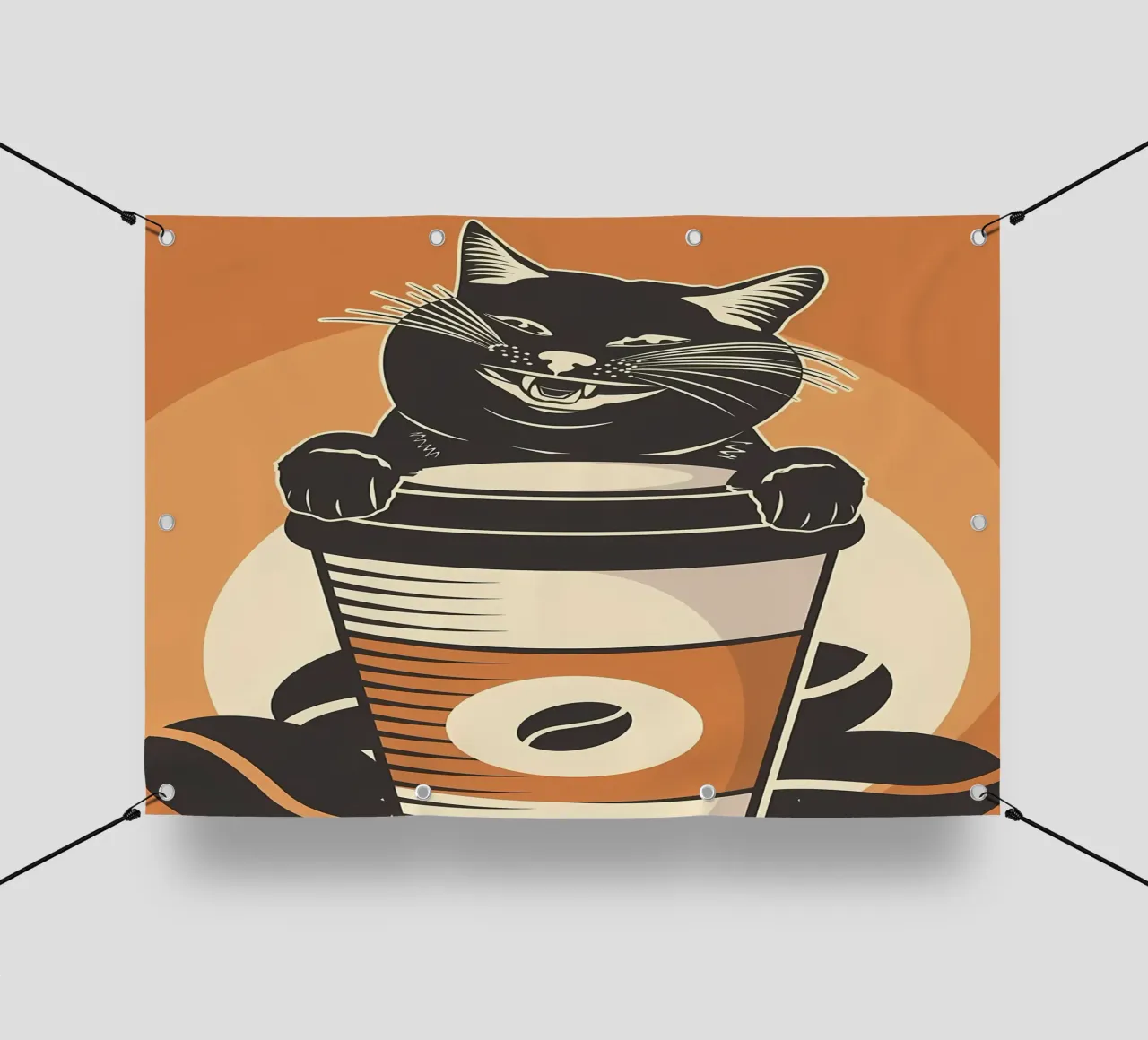 Gatto e caffè 5 telo in pvc da Monique A Hooper