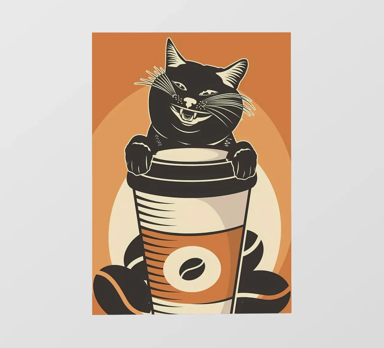 Gatto e caffè 5 telo in pvc da Monique A Hooper