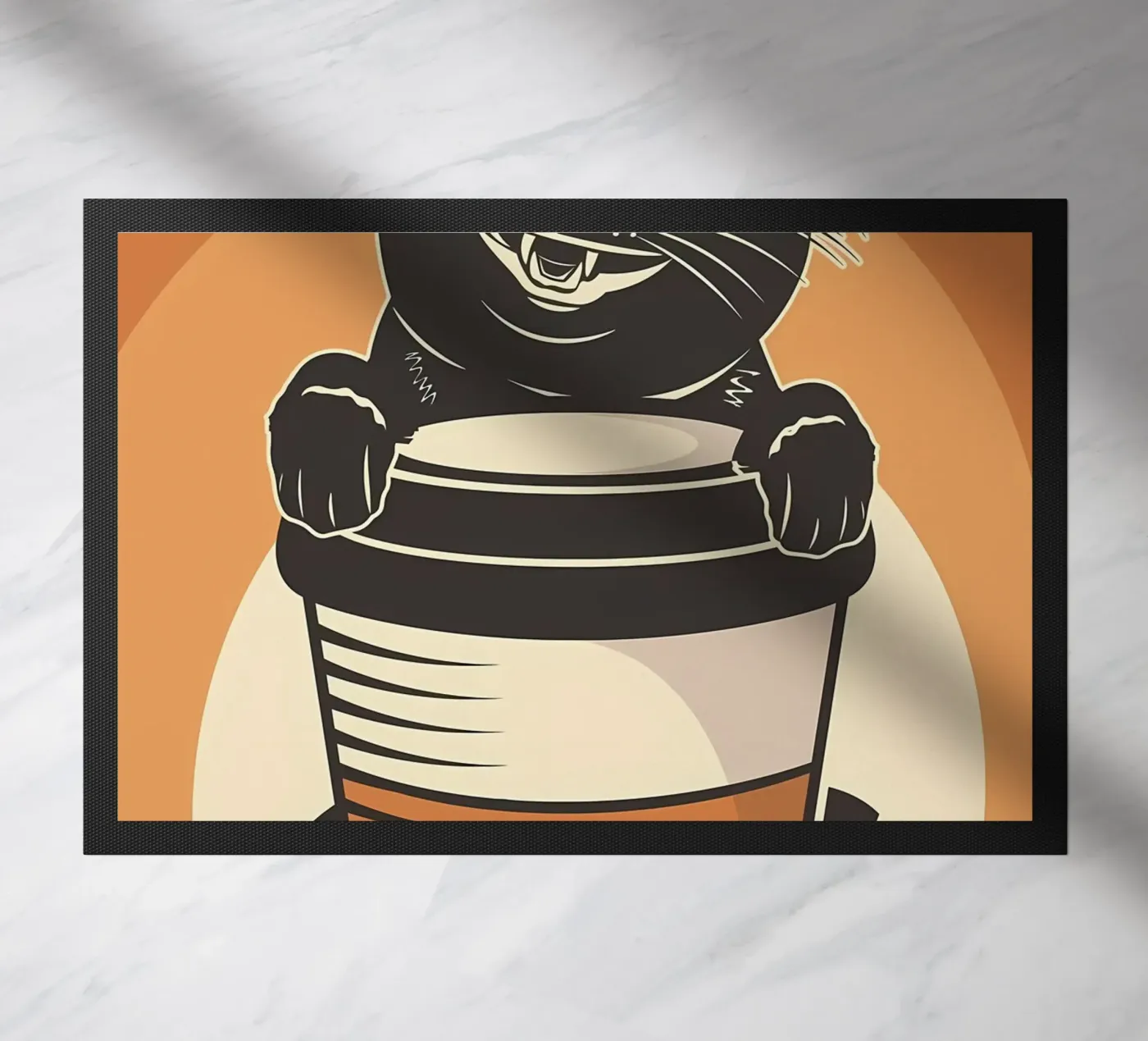 Katze und Kaffee 5 Fußmatte von Monique A Hooper