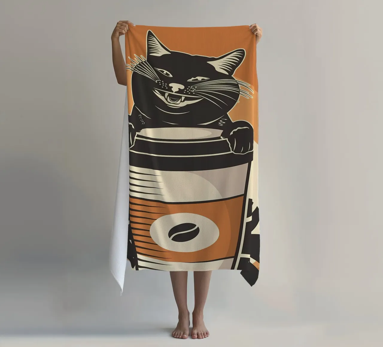 Cat and Coffee 5 telo mare da Monique A Hooper