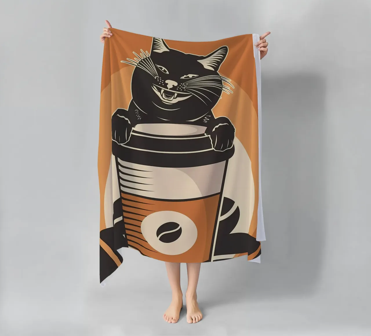 Cat and Coffee 5 telo mare da Monique A Hooper