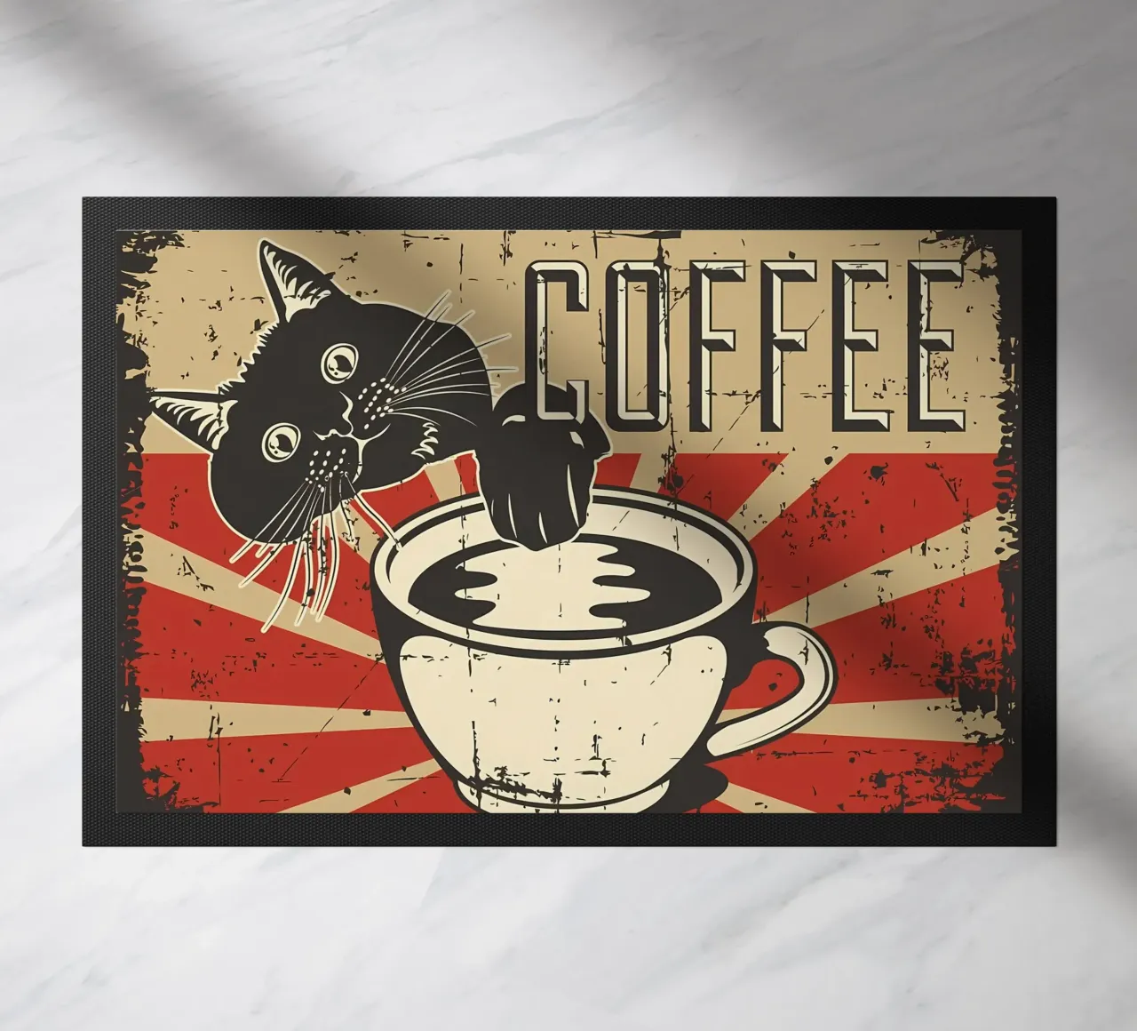 Gatto e caffè 6 zerbino da Monique A Hooper