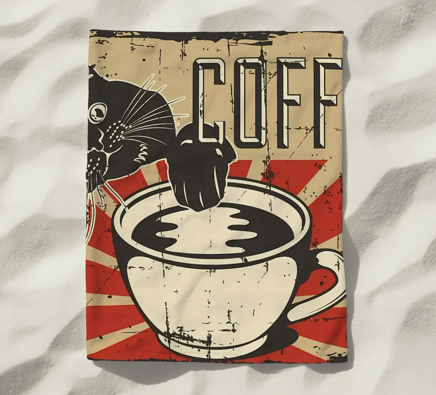 Gatto e caffè 6 telo mare da Monique A Hooper