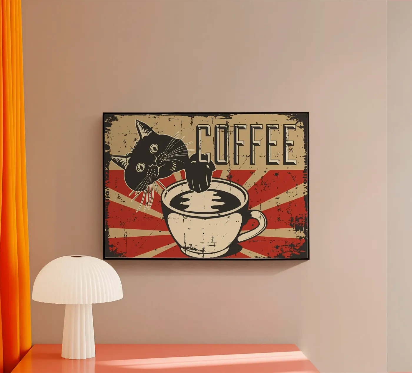 Cat and Coffee 6 acrylic glass by Monique A Hooper