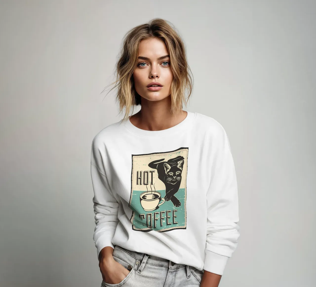 Gatto e caffè 7 felpa da Monique A Hooper