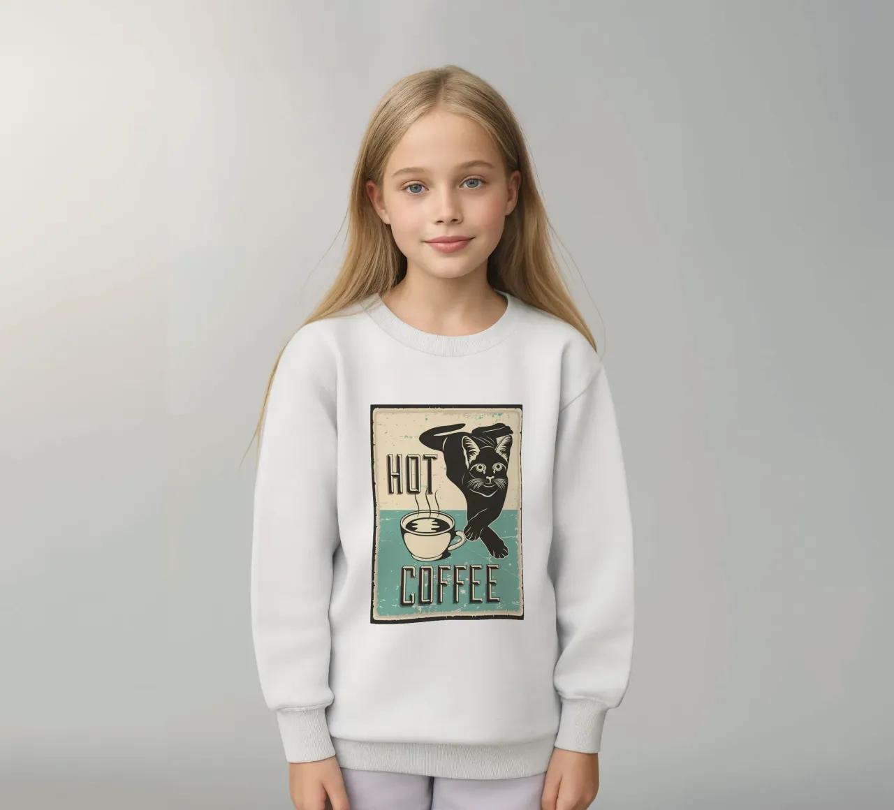 Gatto e caffè 7 felpa bambino da Monique A Hooper