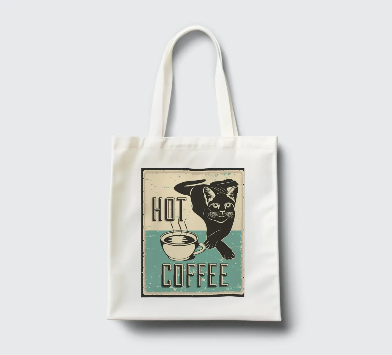 Gatto e caffè 7 borsa in juta da Monique A Hooper