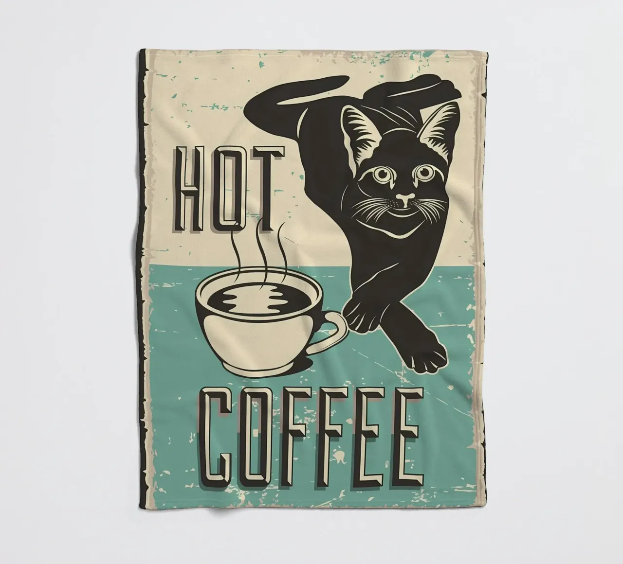 Gatto e caffè 7 coperta in pile da Monique A Hooper