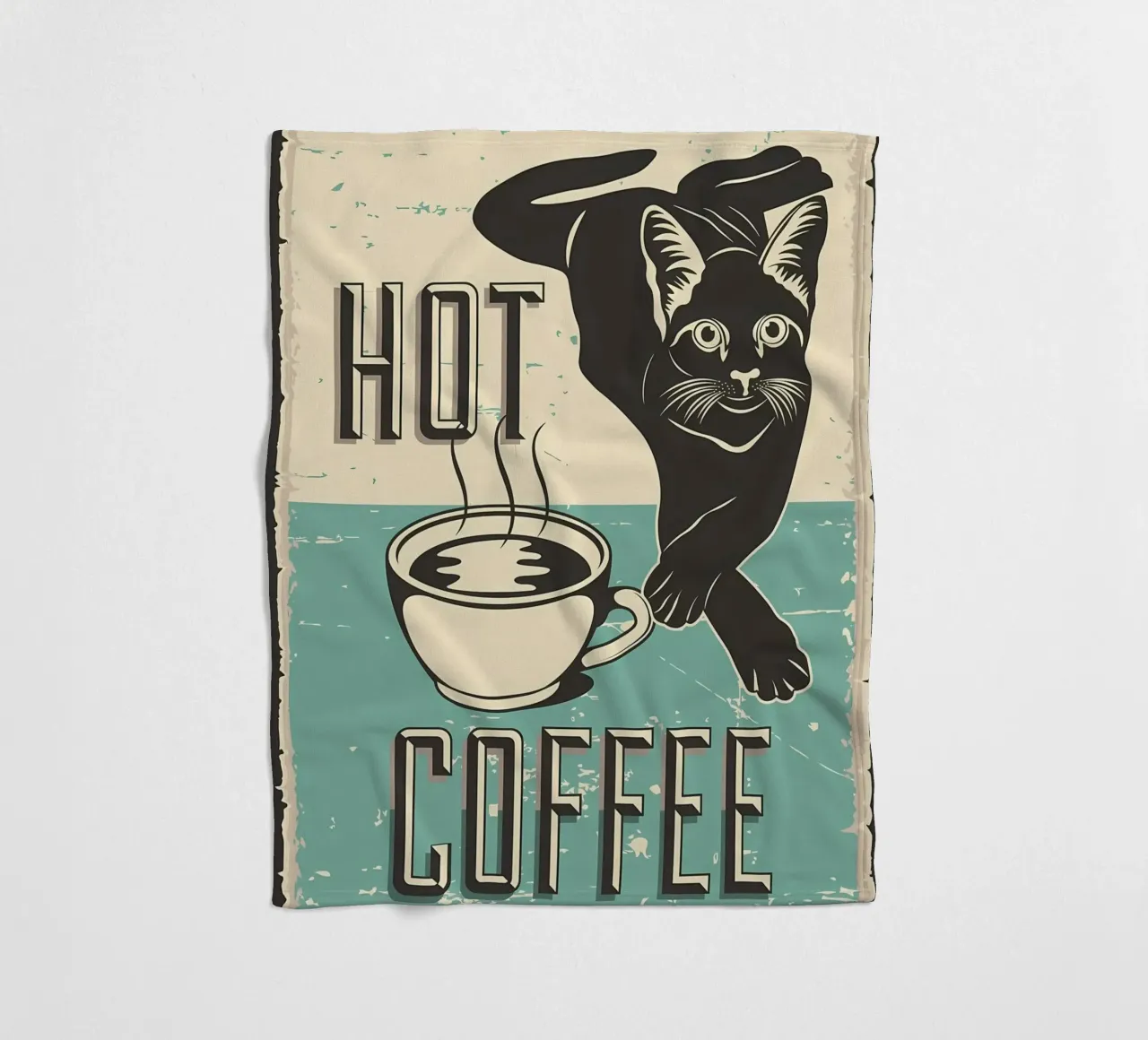 Gatto e caffè 7 coperta in pile da Monique A Hooper