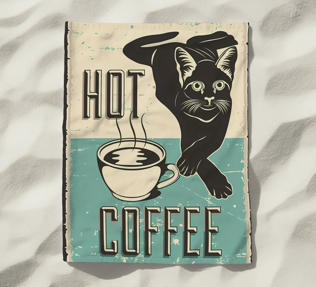 Gatto e caffè 7 telo mare da Monique A Hooper