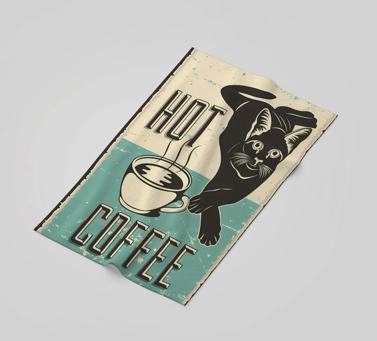 Gatto e caffè 7 telo mare da Monique A Hooper