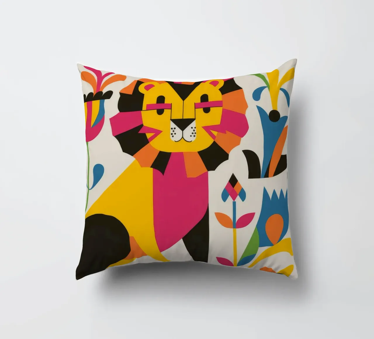 Gatto e fiori cuscino da Seren Liodra