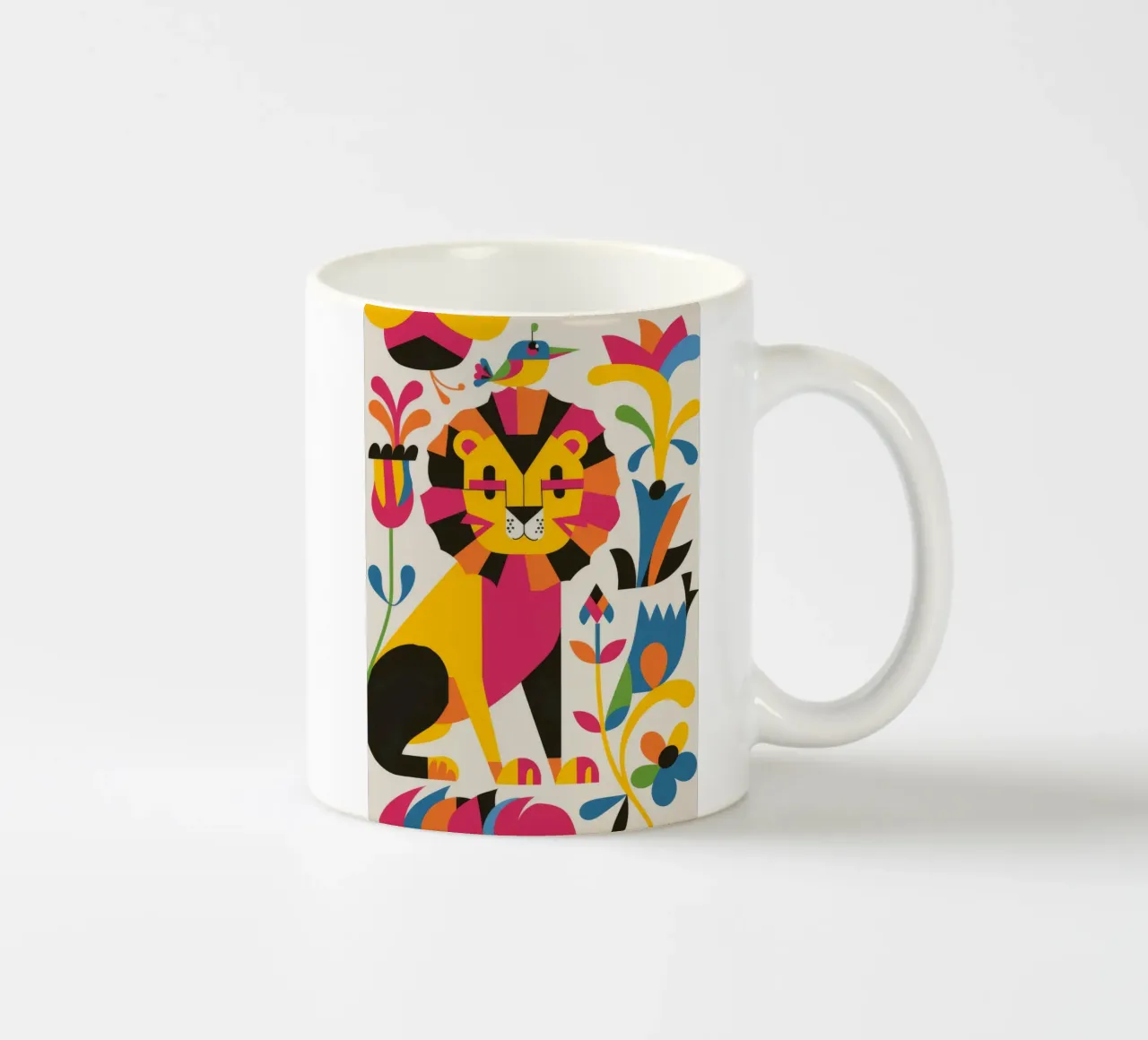 Gatto e fiori tazza in ceramica da Seren Liodra