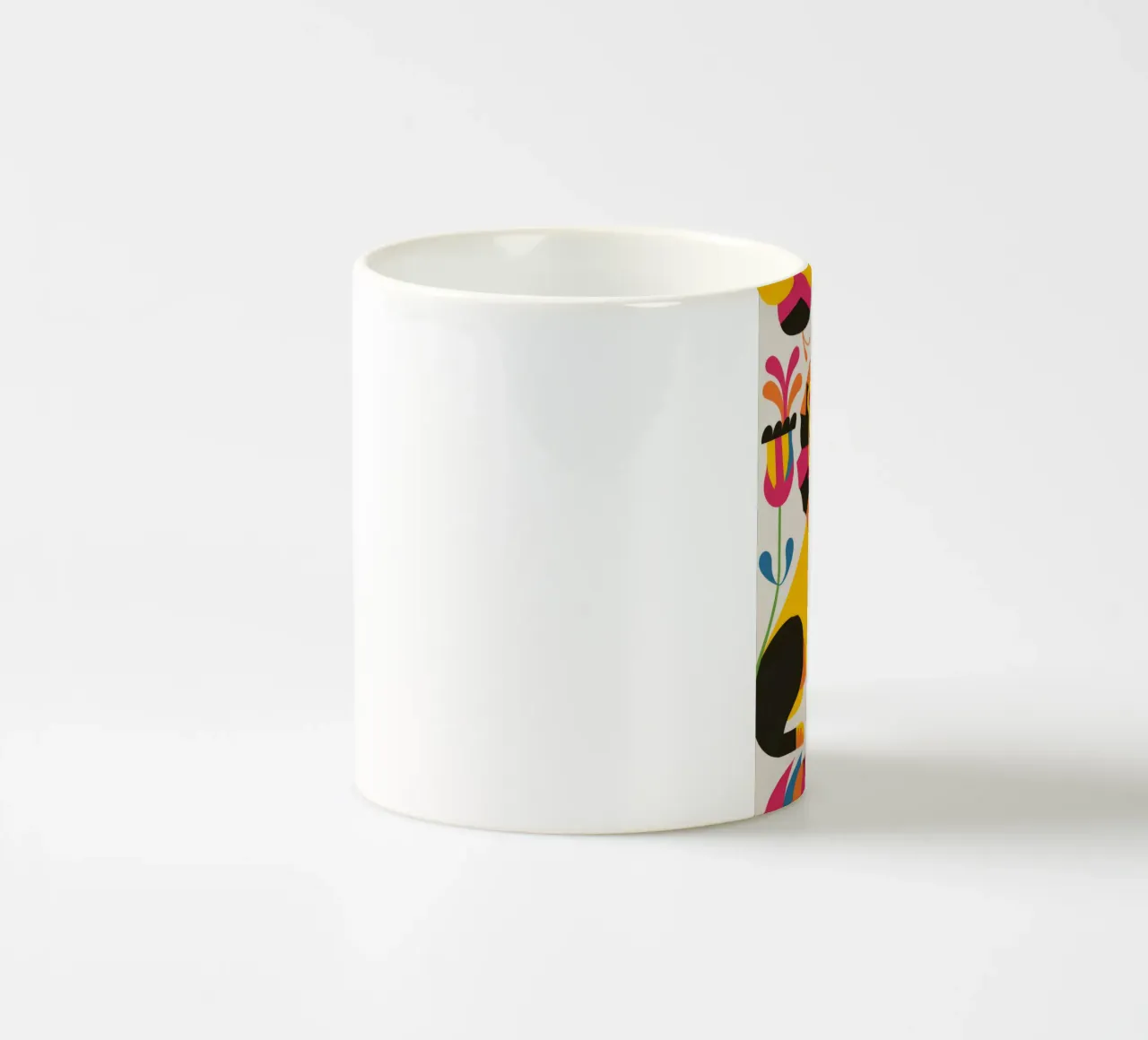 Gatto e fiori tazza in ceramica da Seren Liodra