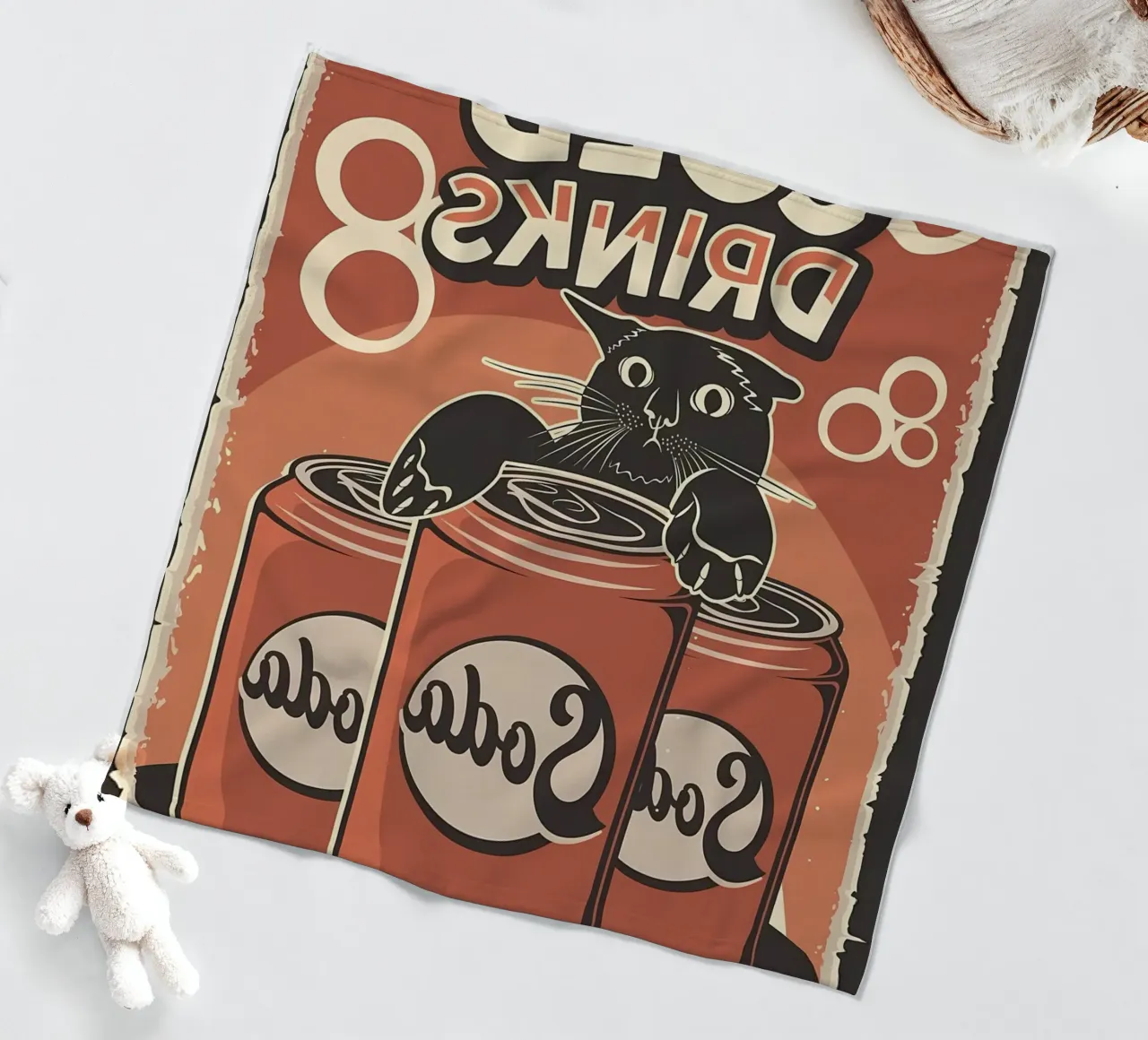 Bevande fredde Cat and Soda coperta in pile da Monique A Hooper
