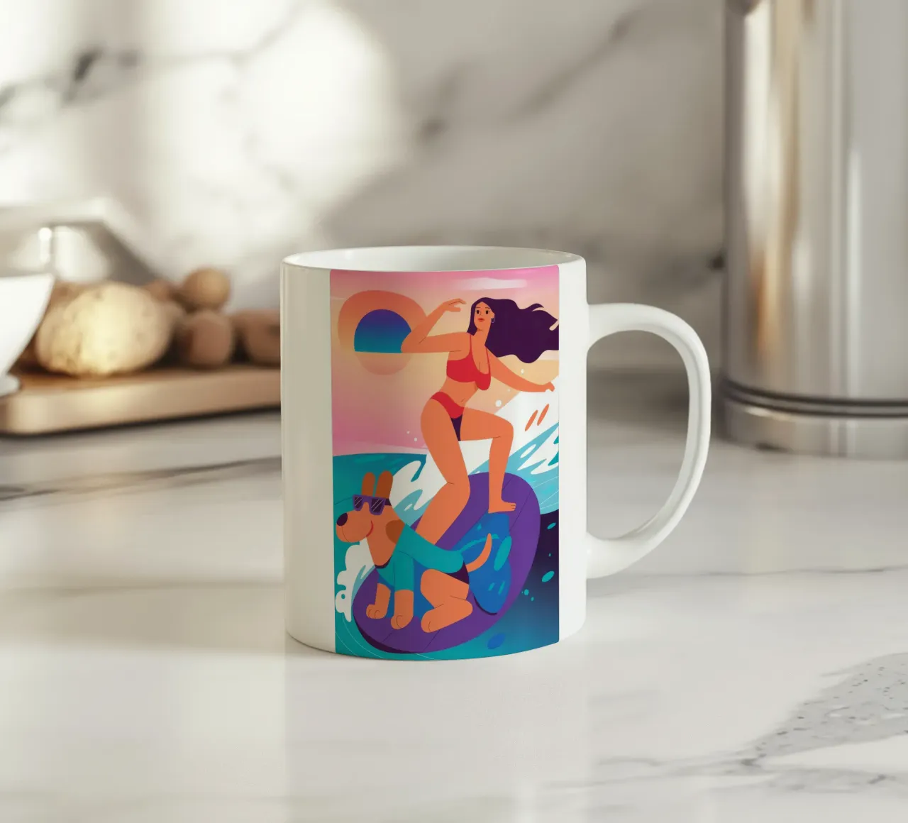 Divertimento in spiaggia tazza in ceramica da Seren Liodra