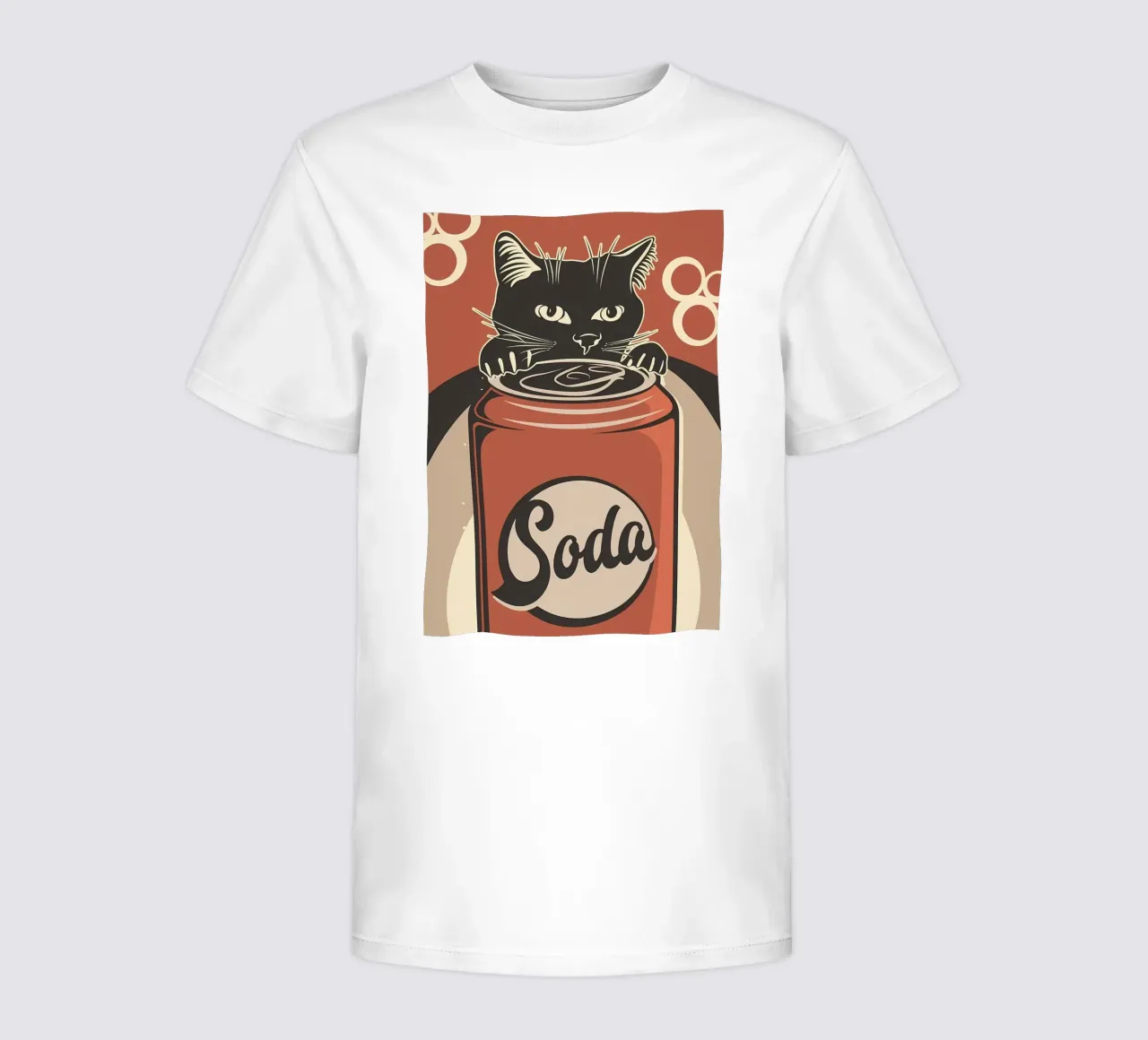 Cat and Soda cold drinks 2 kids t-shirt by Monique A Hooper