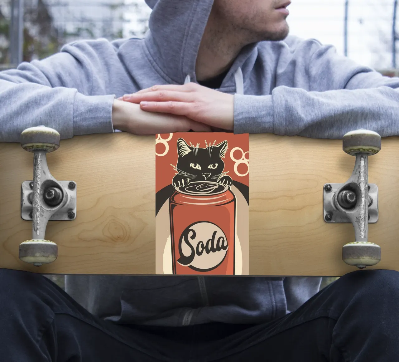 Cat and Soda cold drinks 2 sticker by Monique A Hooper