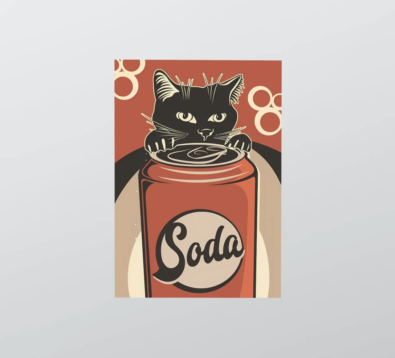 Cat and Soda cold drinks 2 sticker by Monique A Hooper