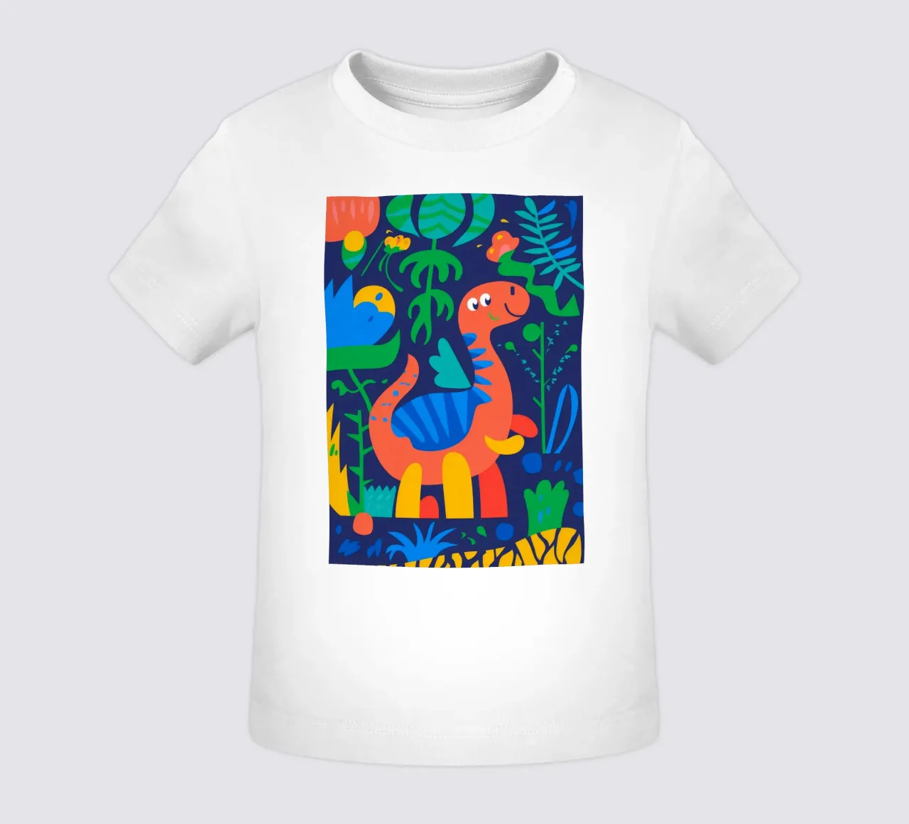 Dinosaur Jungle Scene baby t-shirt by Seren Liodra