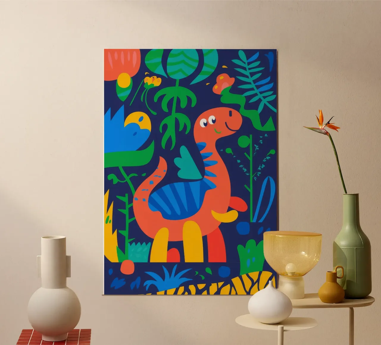 Dinosaur Jungle Scene forex plate by Seren Liodra