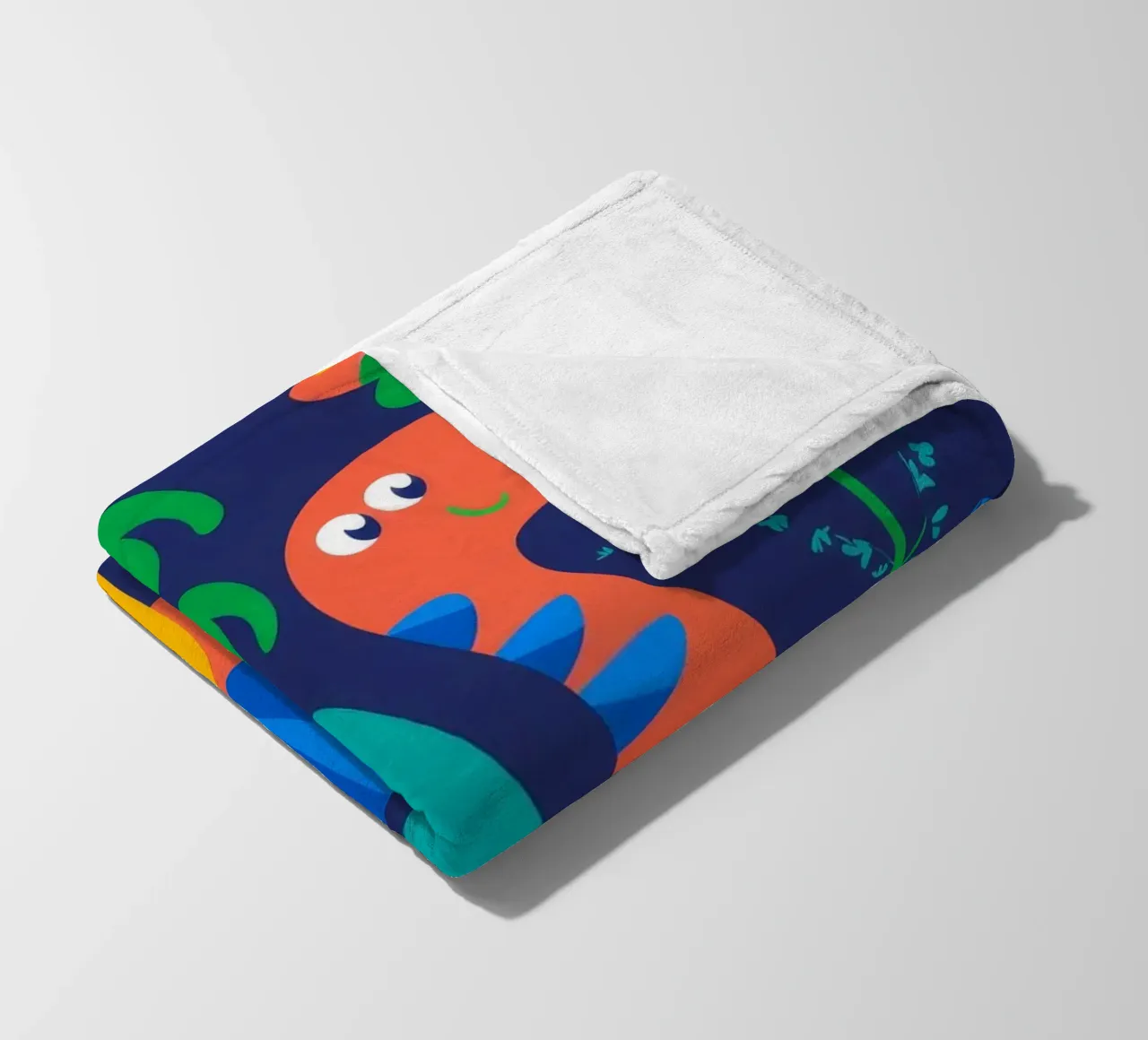Dinosaur Jungle Scene fleece blanket by Seren Liodra