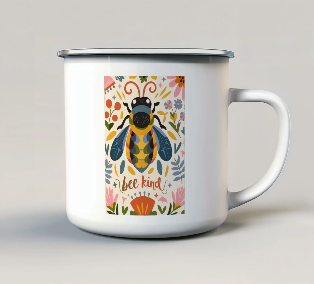 Messaggio gentile dell'ape tazza in smalto da Seren Liodra