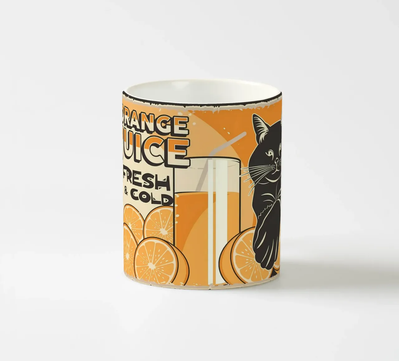 Gatto e succo di frutta divertenti 3 tazza in ceramica da Monique A Hooper