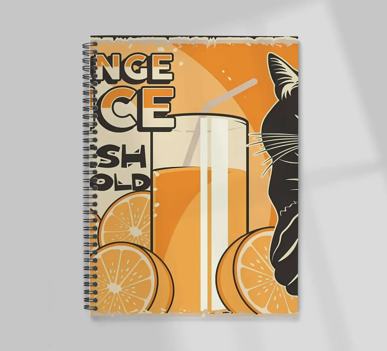 Funny Cat and Juice 3 spiral notebook by Monique A Hooper